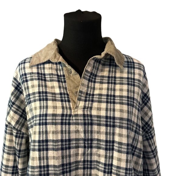 Structure blue and tan plaid long sleeve henley size XL - Picture 6 of 6